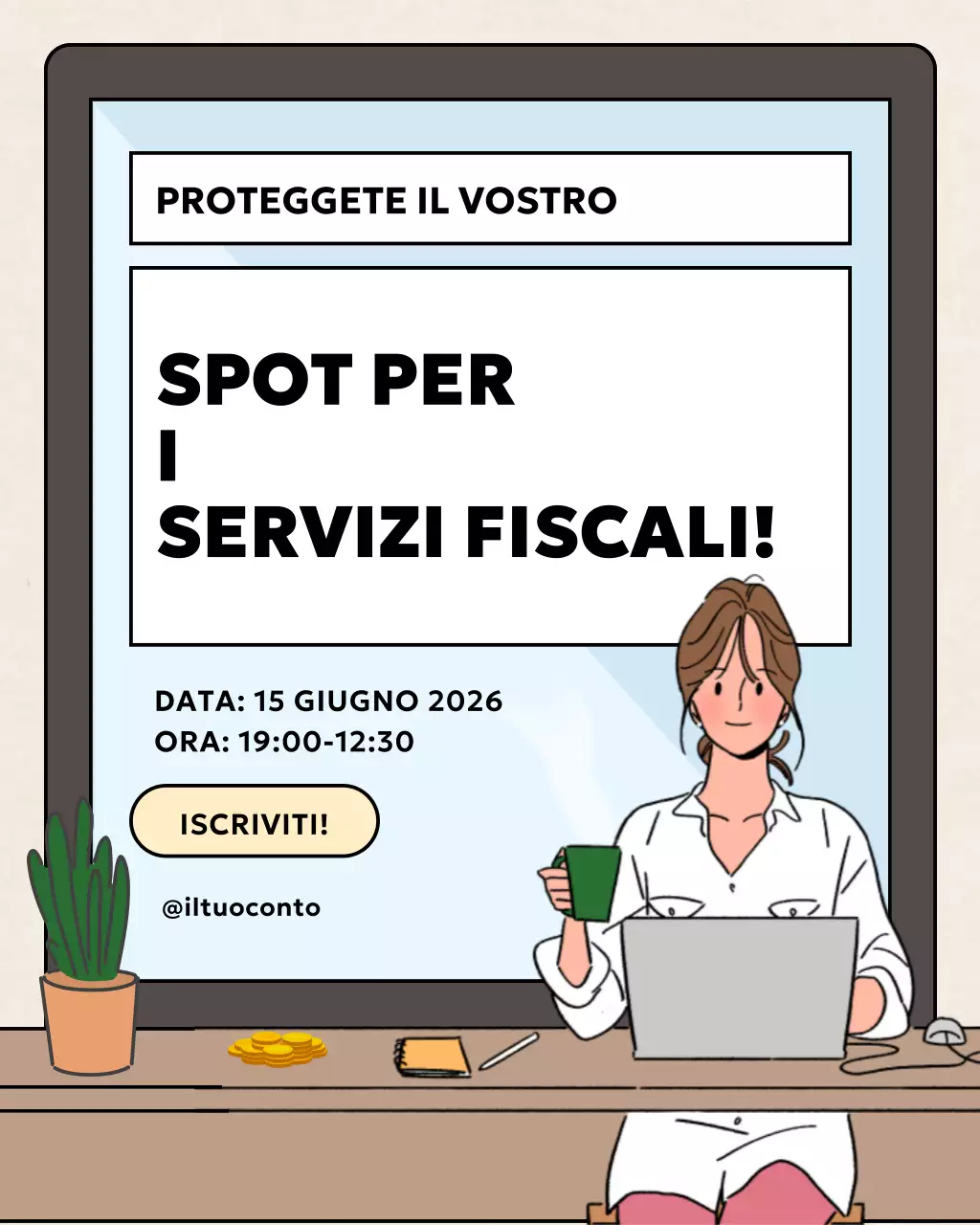 beige moderno tassa iscrizione