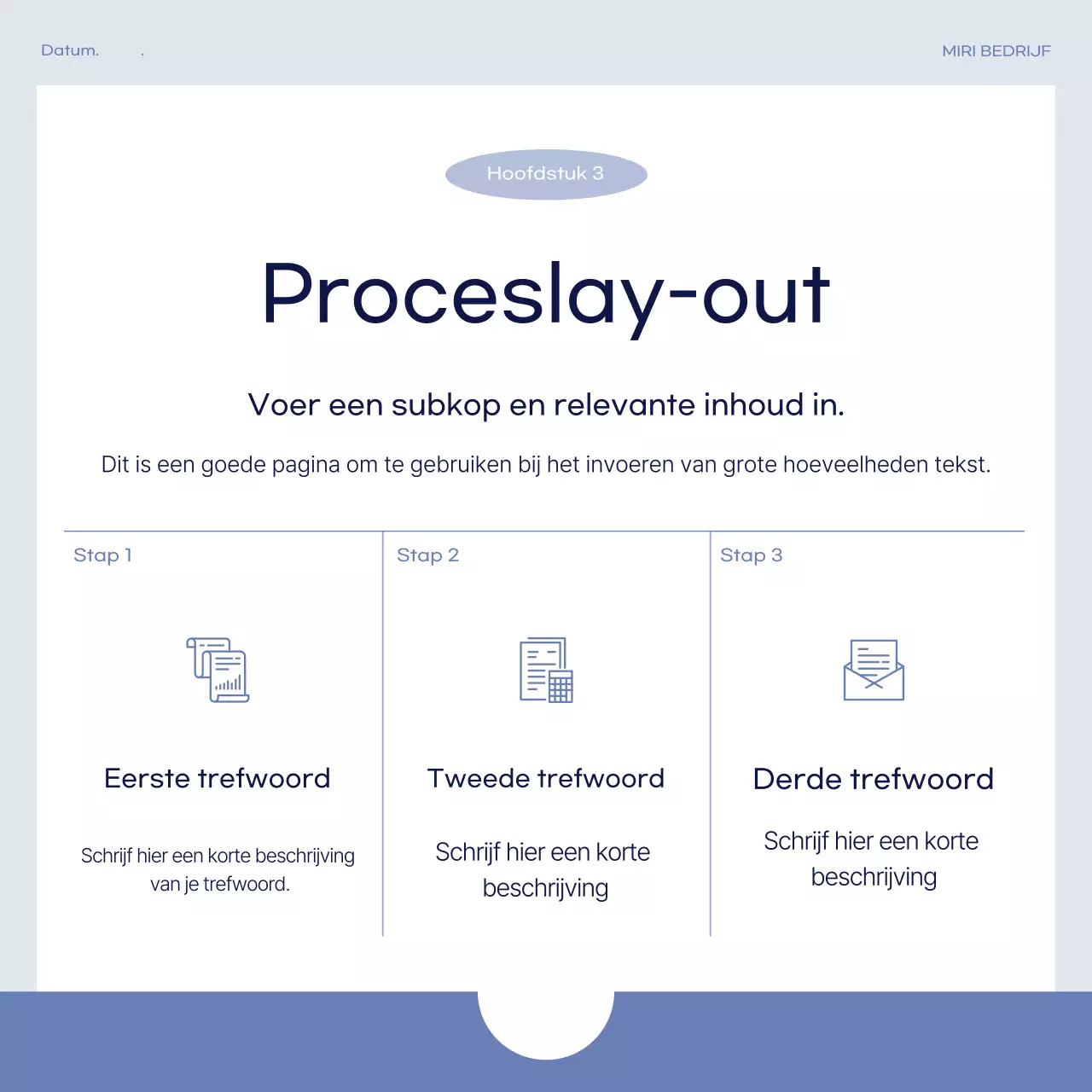 Eenvoudige zakelijke post in blauw