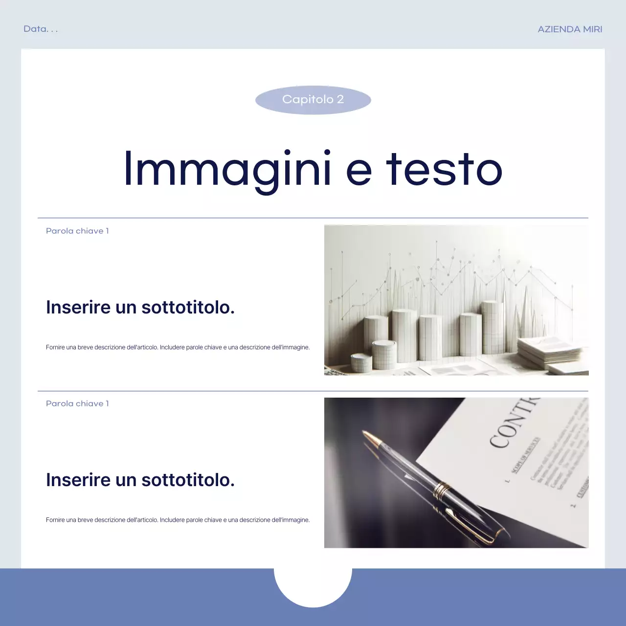 Semplice post aziendale in blu