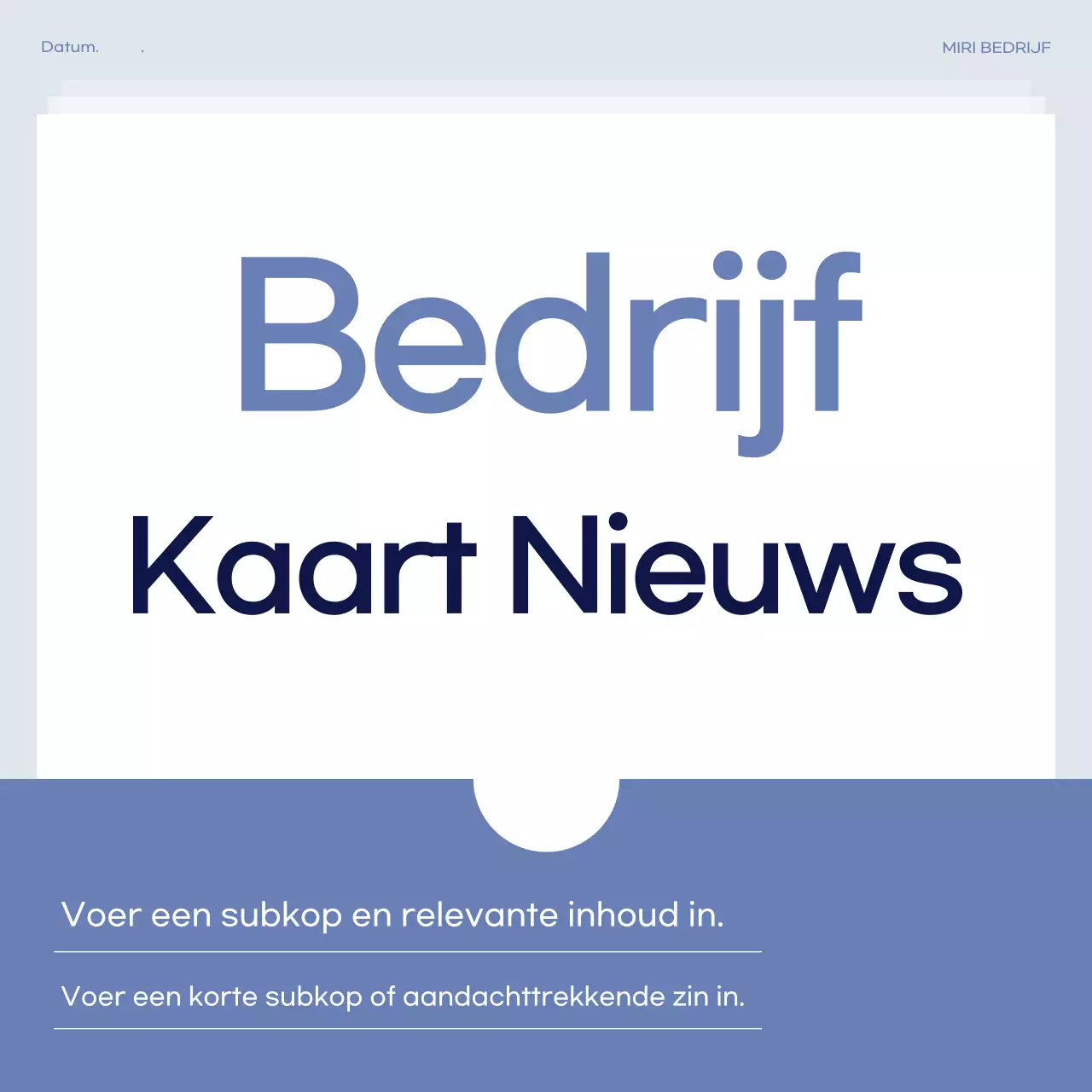 Eenvoudige zakelijke post in blauw