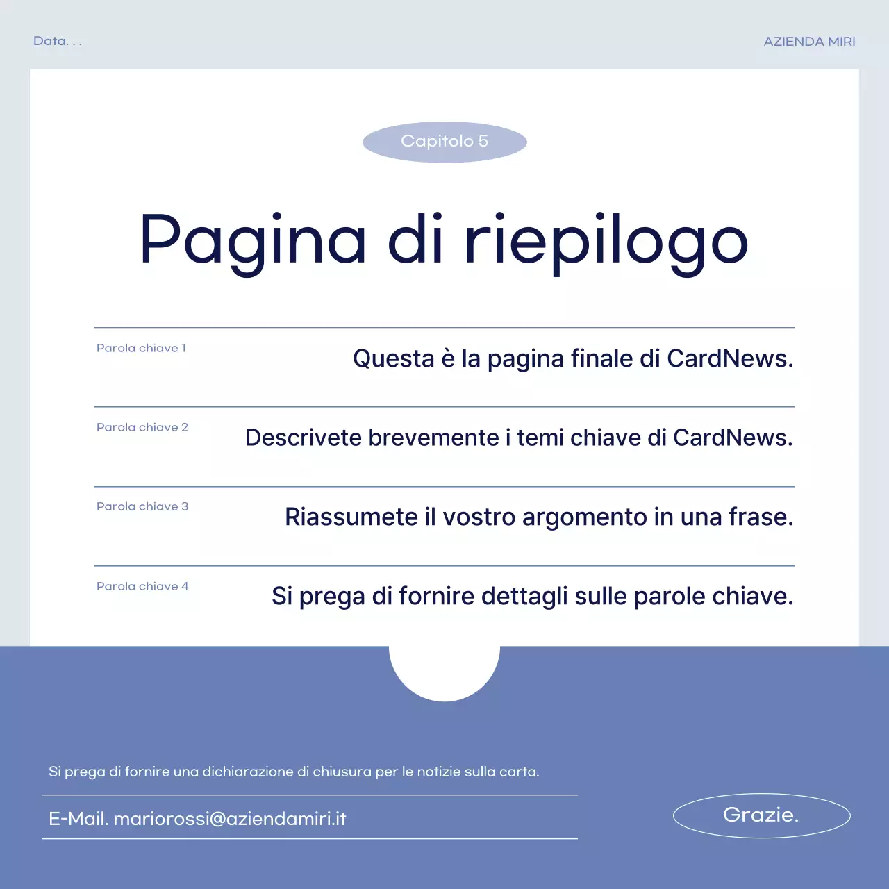 Semplice post aziendale in blu