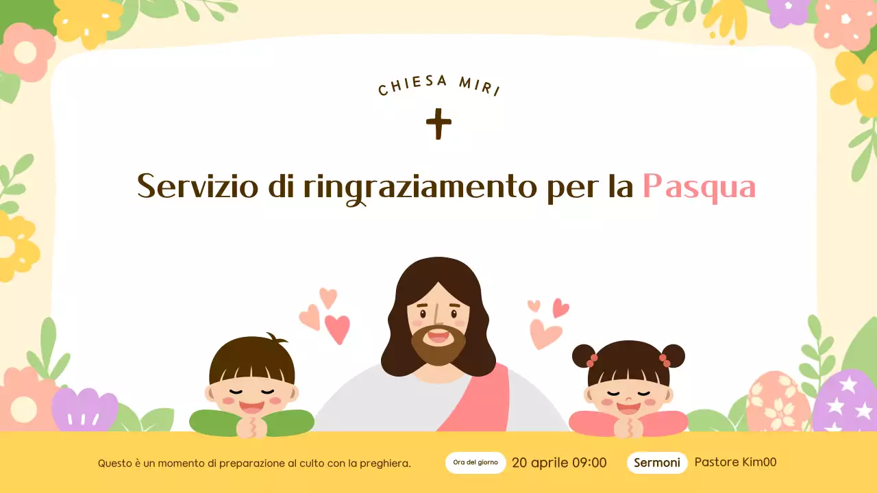 Una simpatica guida al servizio pasquale in giallo e rosa