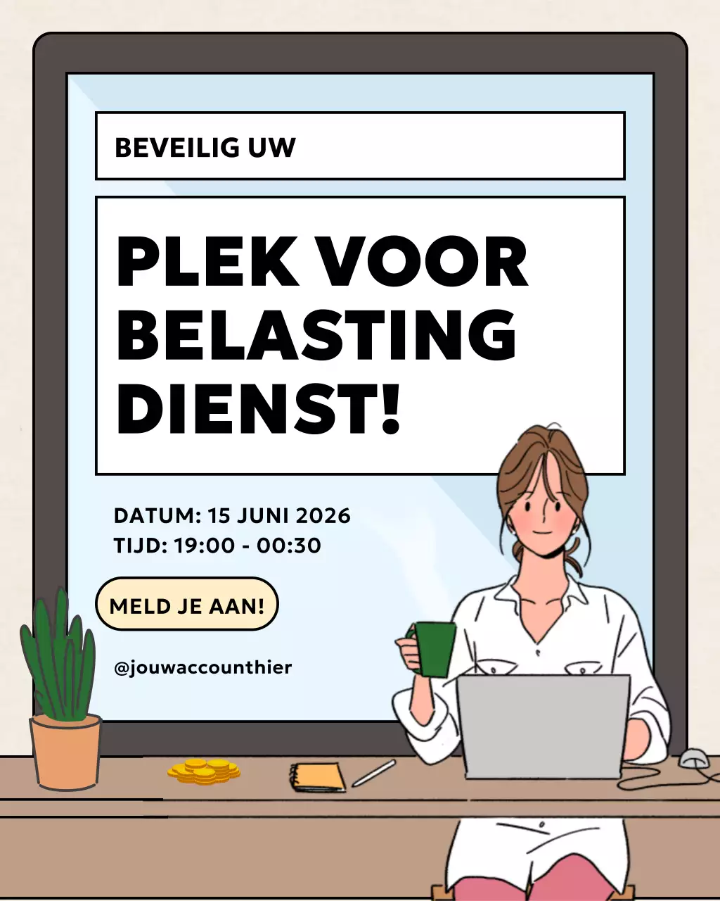 beige moderne belastingaanmelding