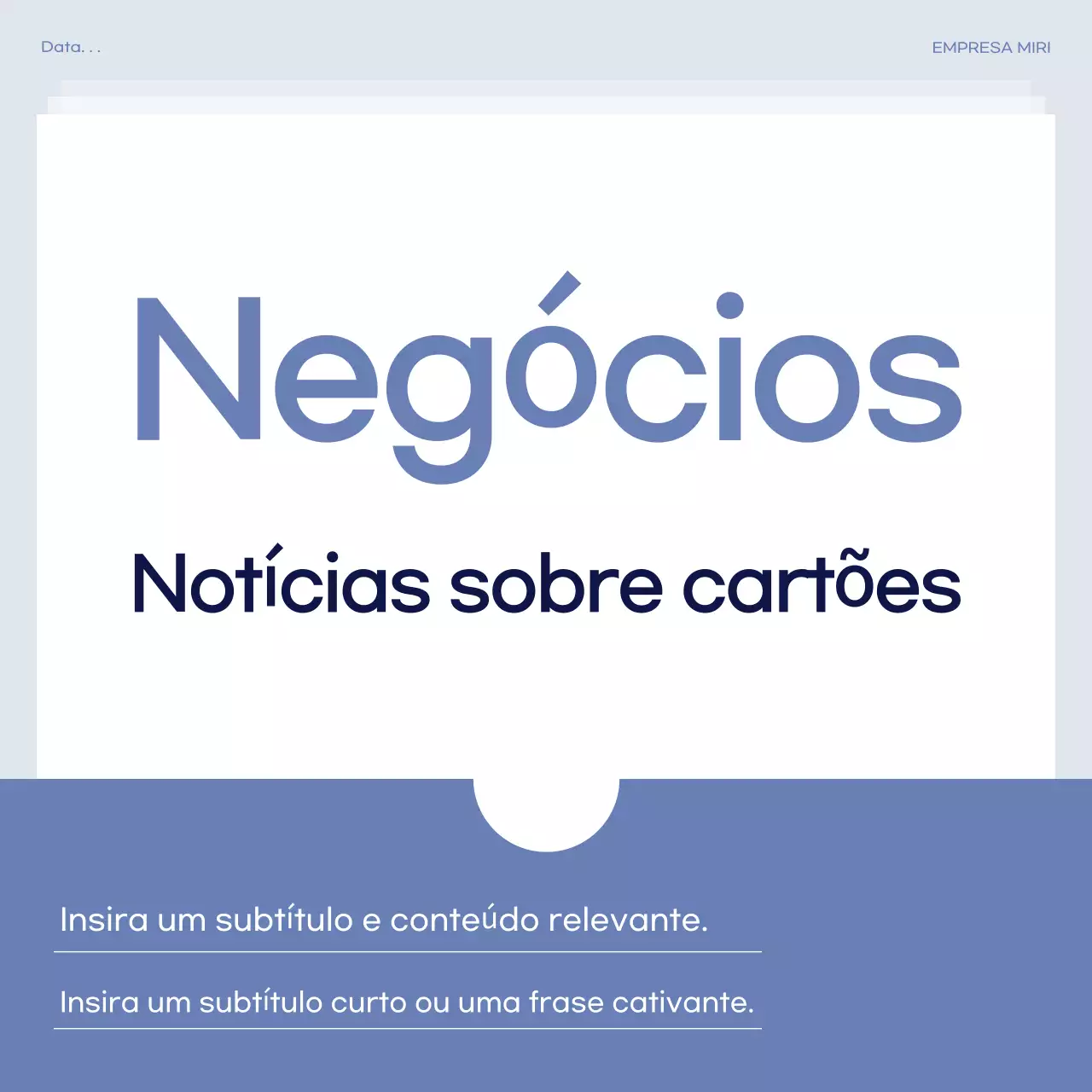 Postagem comercial simples em azul