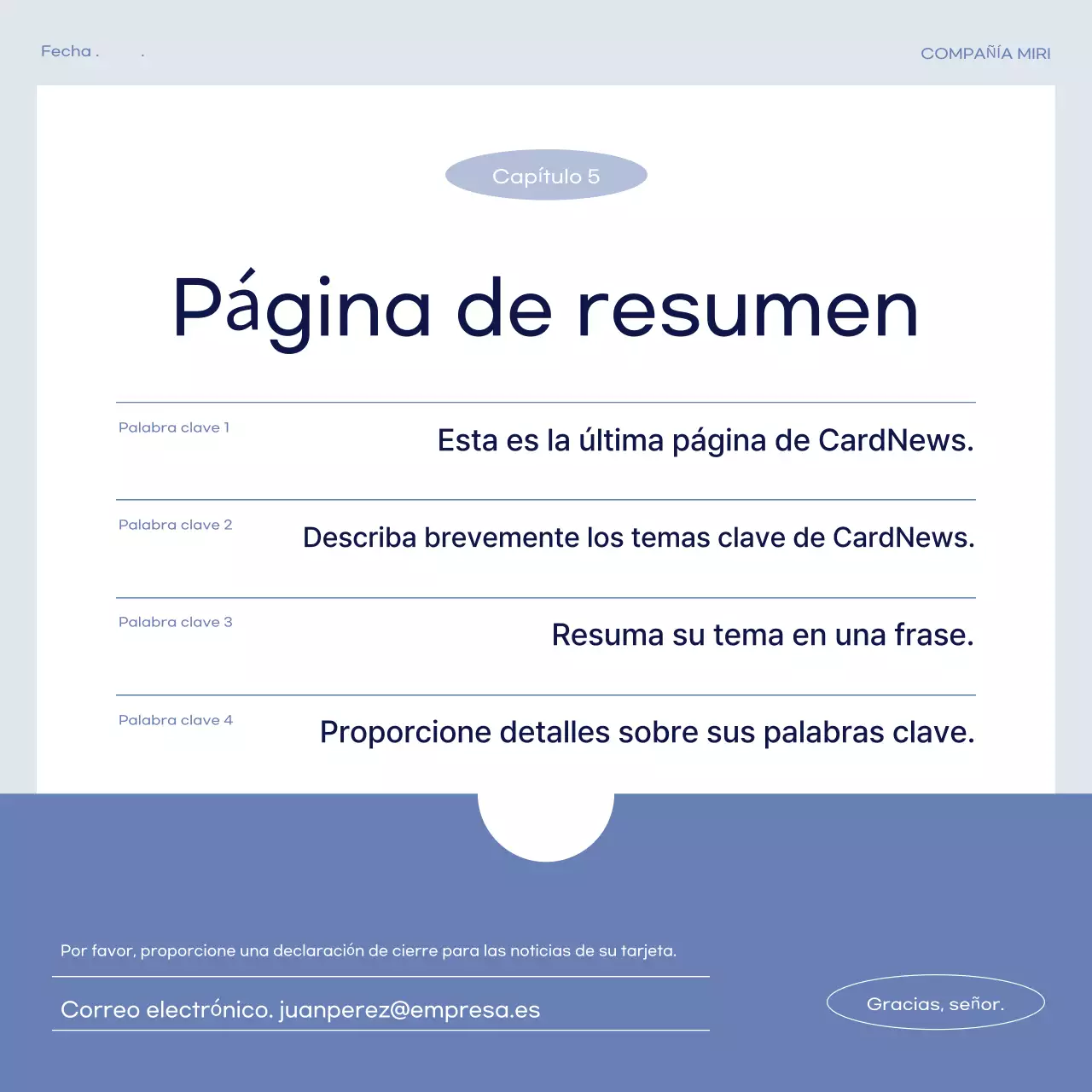 Publicación comercial sencilla en azul