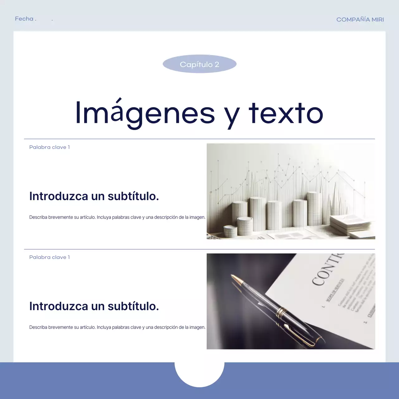 Publicación comercial sencilla en azul