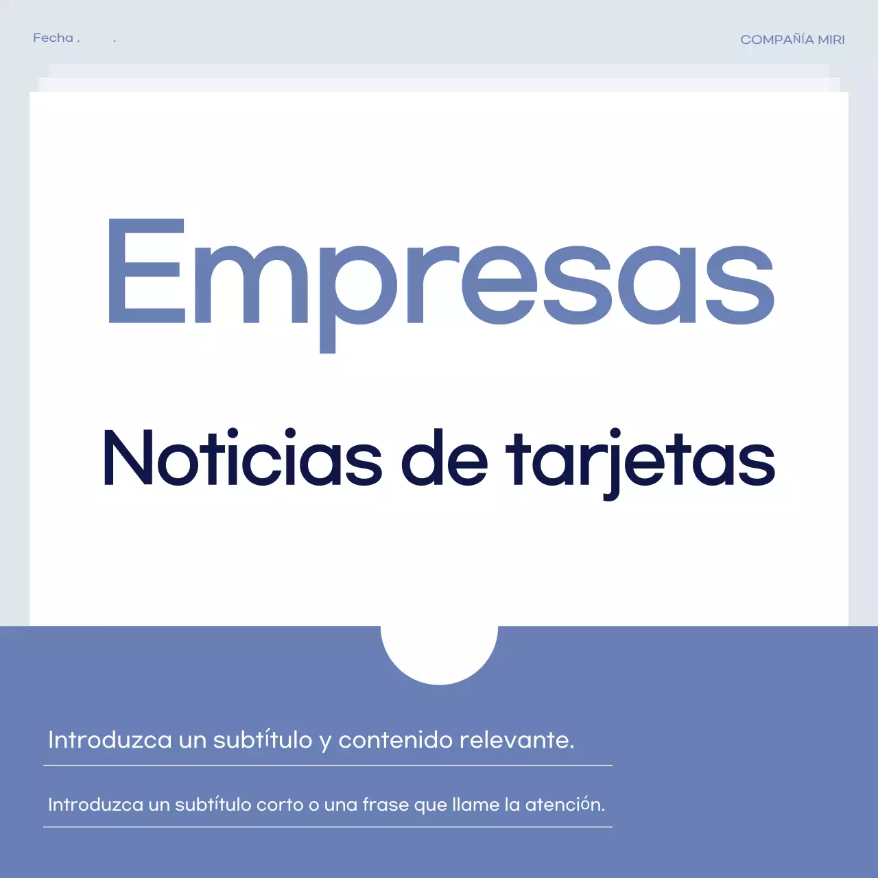 Publicación comercial sencilla en azul