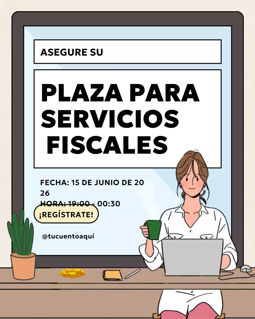 Registro de impuestos moderno beige