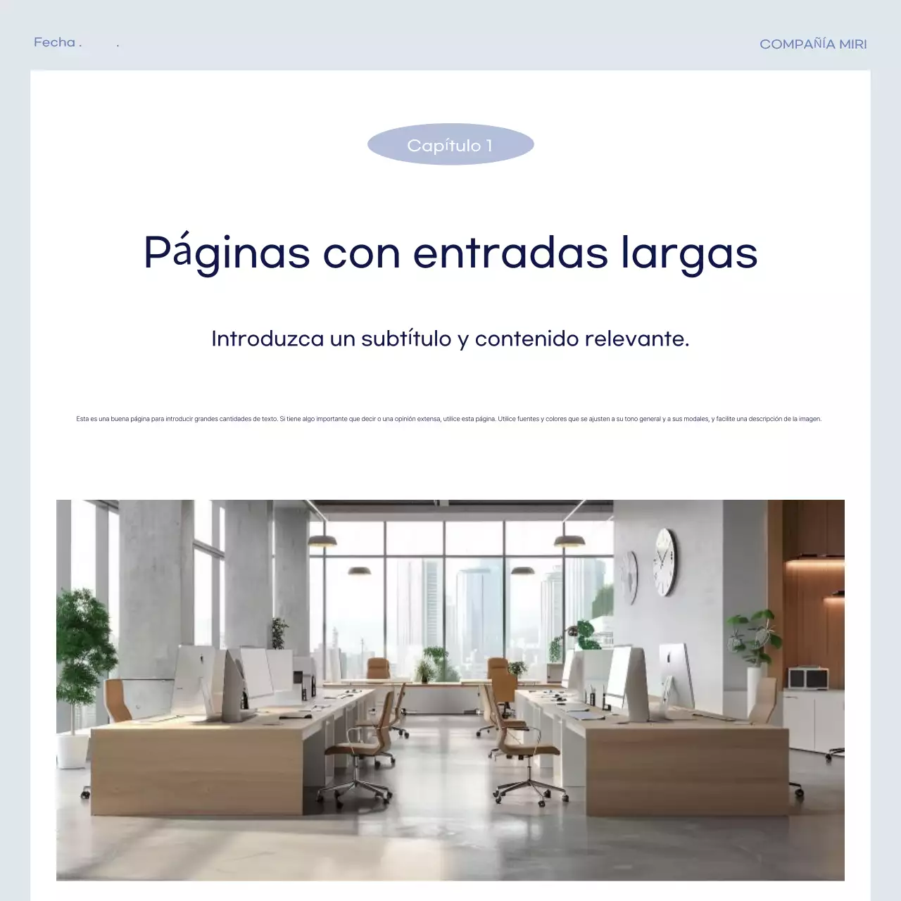 Publicación comercial sencilla en azul