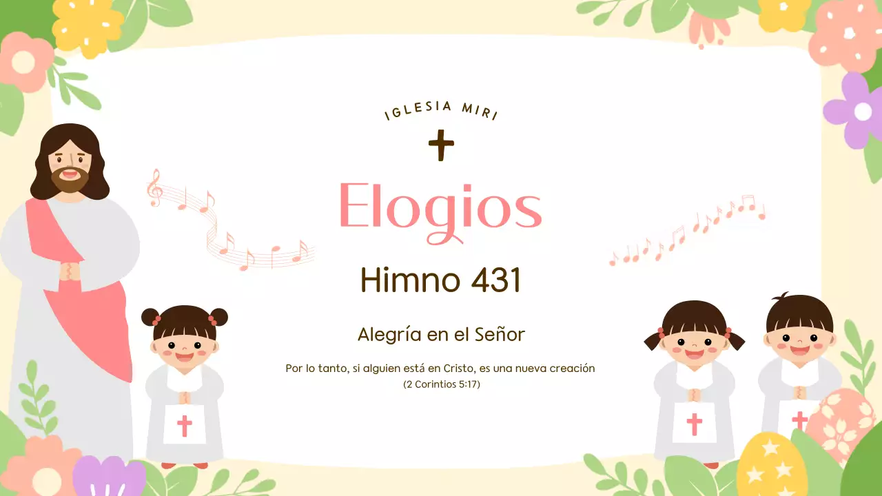 Una linda guía de servicio de Pascua en amarillo y rosa.