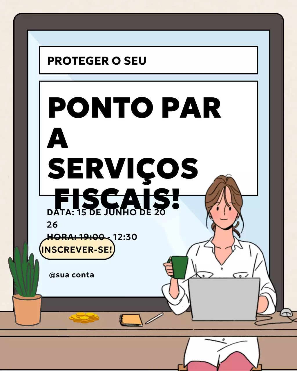 inscrição de imposto moderno bege