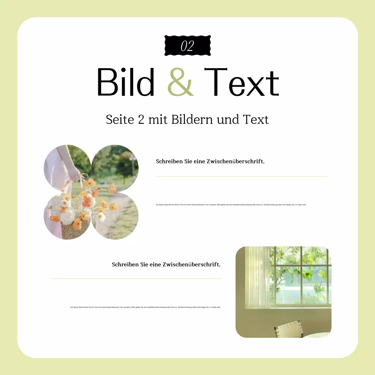 Grüne, schlichte Design-Werbung