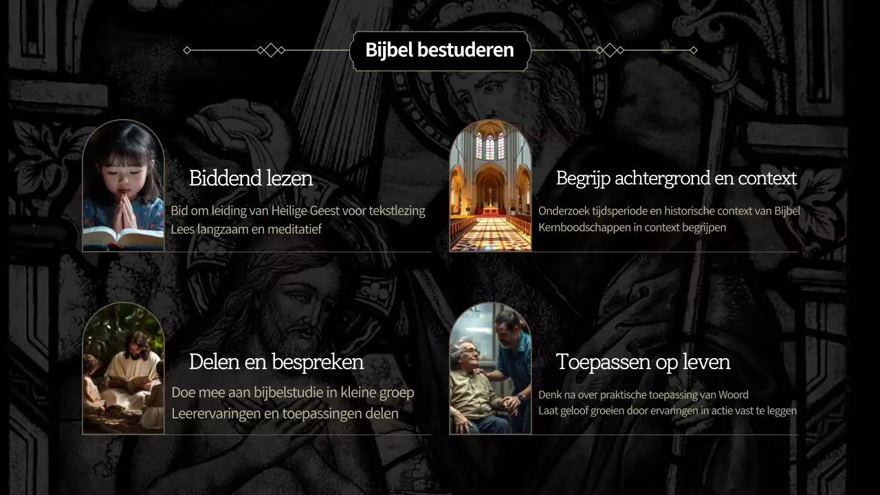 Zwart-wit klassieke religieuze onderwijsbronnen