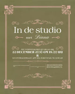 uitnodiging voor een talkshow met salie vintage