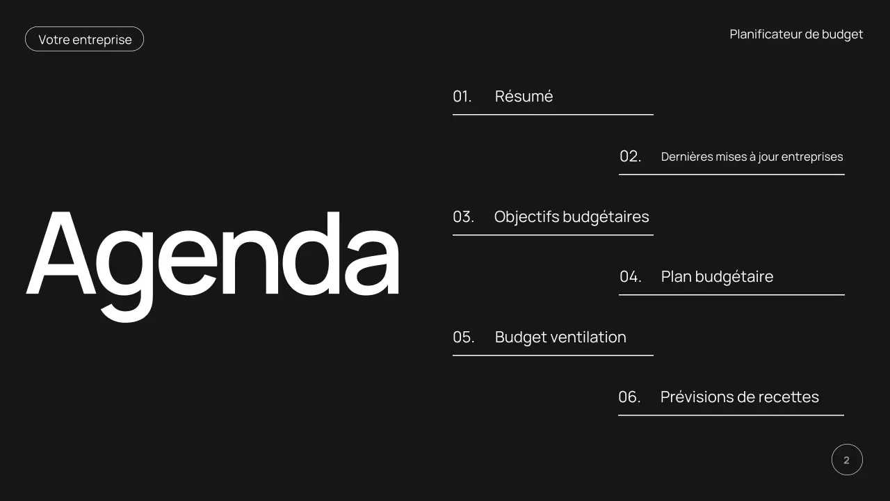 promotion du planificateur budgétaire moderne noir
