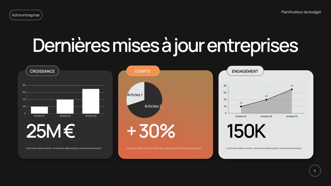 promotion du planificateur budgétaire moderne noir