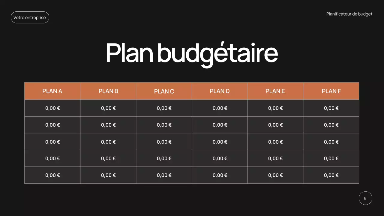 promotion du planificateur budgétaire moderne noir