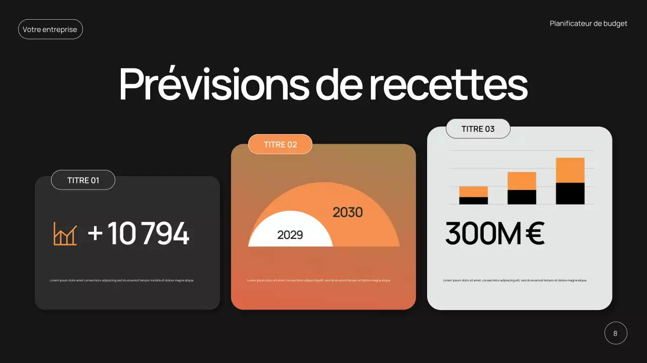 promotion du planificateur budgétaire moderne noir