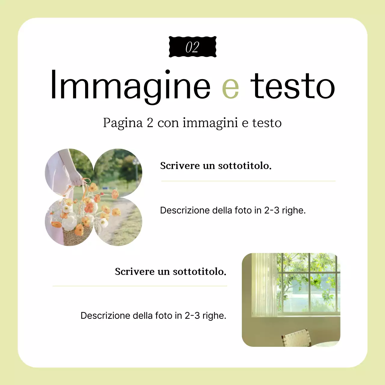 Pubblicità di design semplice ed ecologico