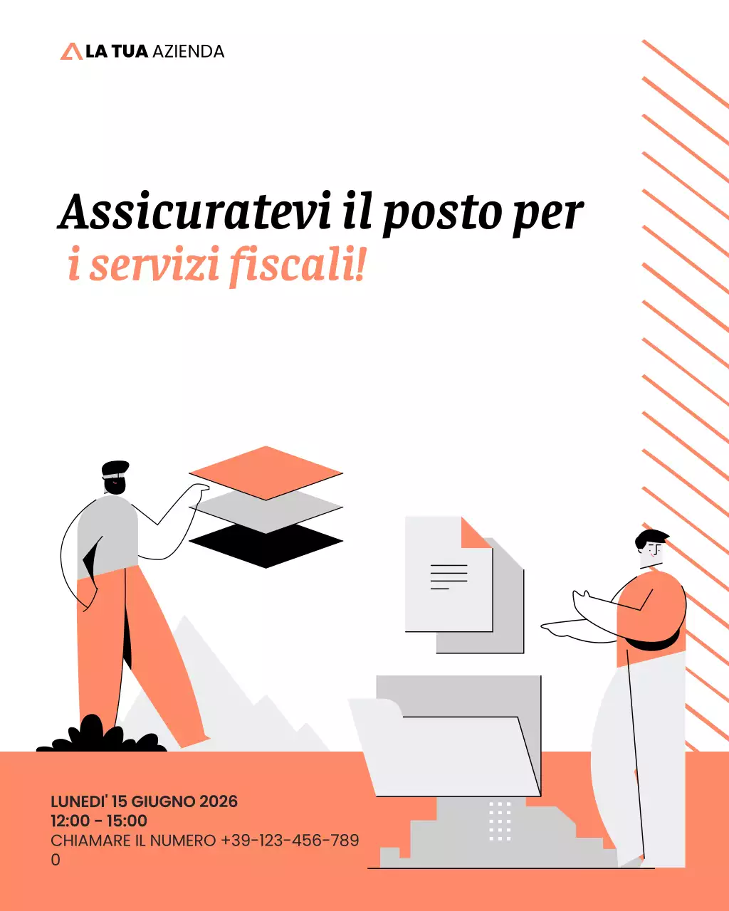 Modello di social media per seminario di esperti legali in materia fiscale e finanziaria in stile di illustrazione professionale pulito