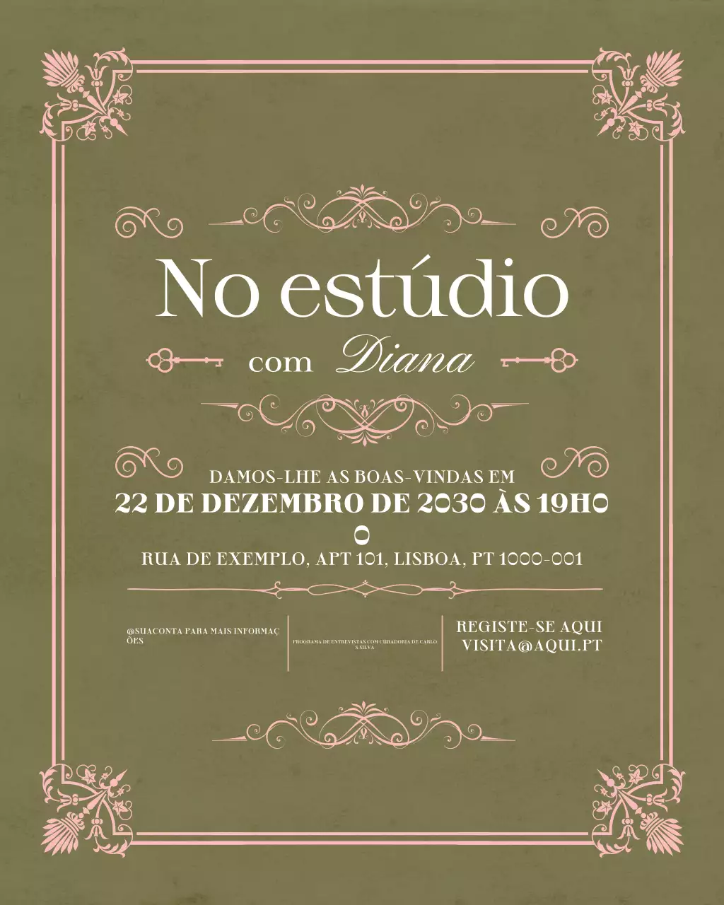 convite para talk show vintage sage