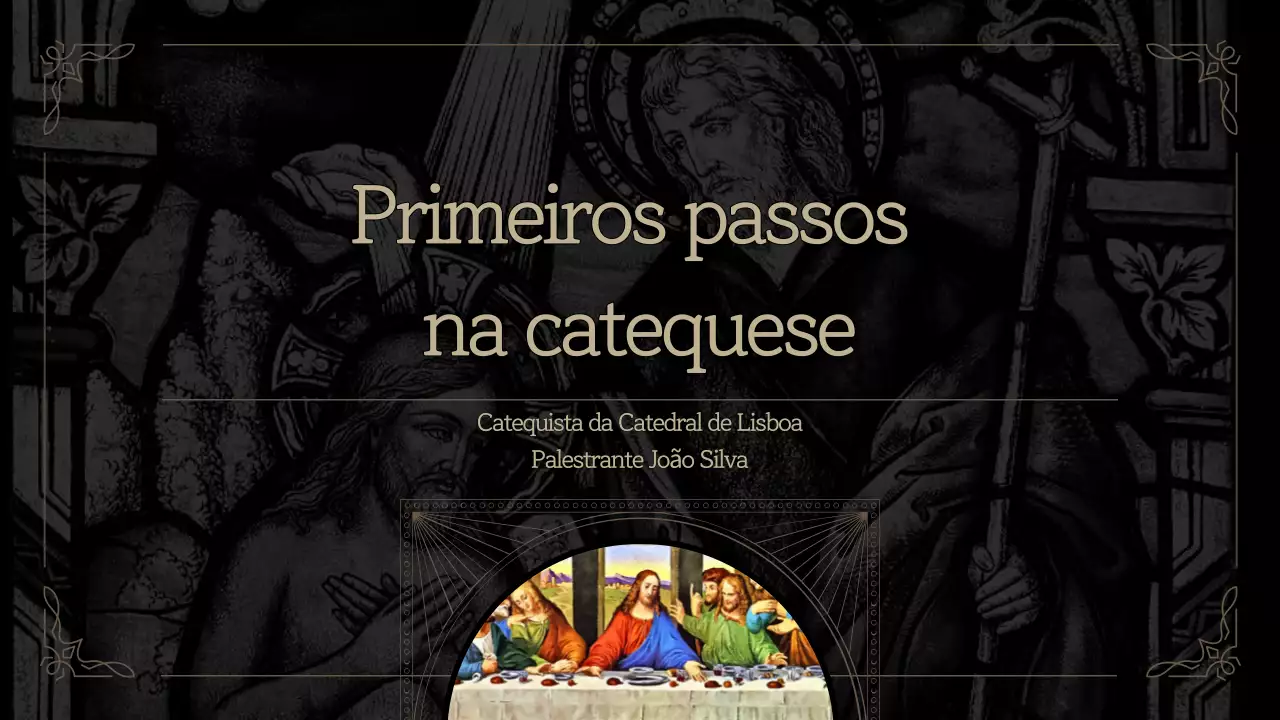 Recursos de educação religiosa clássica em preto e branco