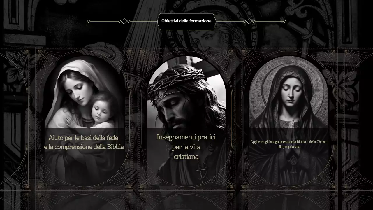 Risorse per l'educazione religiosa classica in bianco e nero
