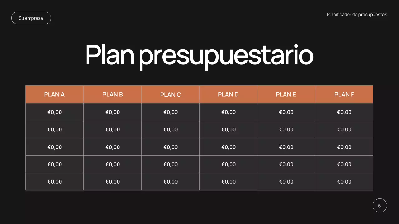 Promoción de planificador de presupuesto moderno negro