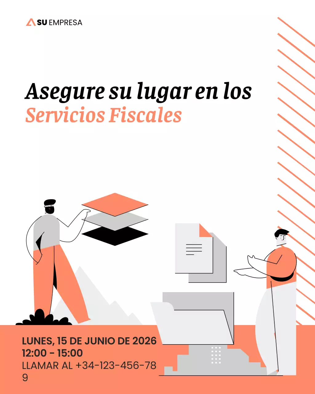 Plantilla para redes sociales de seminario de expertos legales en impuestos y finanzas con ilustración profesional y clara.
