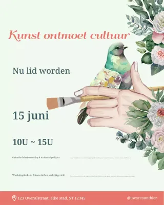 aankondiging van een evenement met esthetische kunst