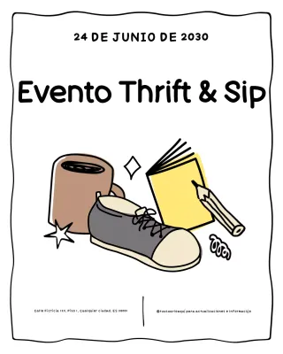 Anuncio de evento dibujado a mano en beige