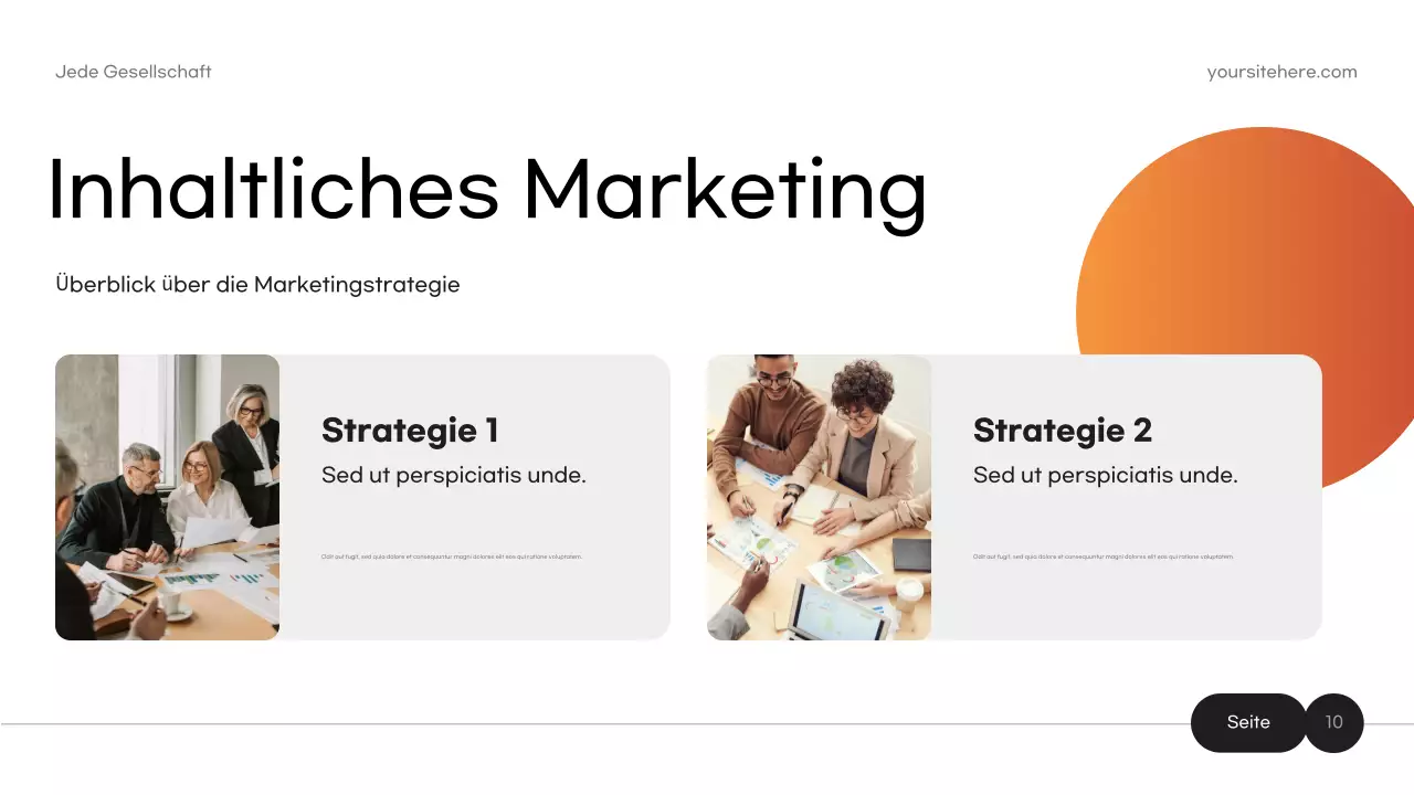 orangefarbenes modernes Marketingdokument