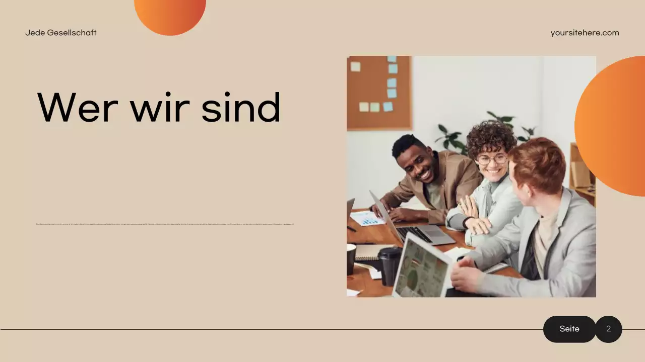 orangefarbenes modernes Marketingdokument