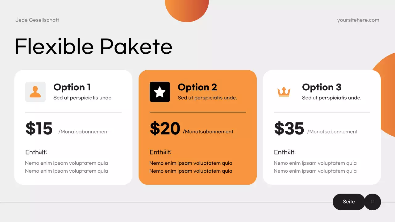 orangefarbenes modernes Marketingdokument