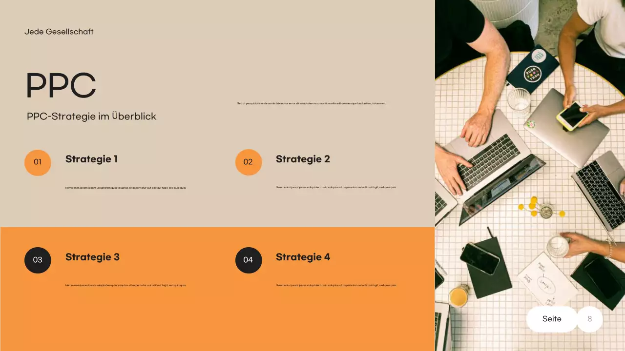 orangefarbenes modernes Marketingdokument