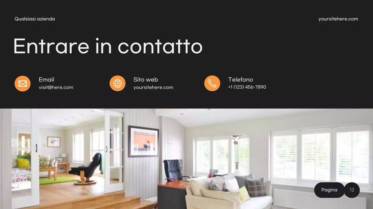 documento di marketing moderno arancione