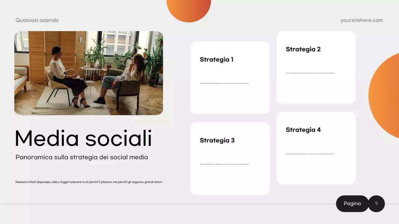 documento di marketing moderno arancione