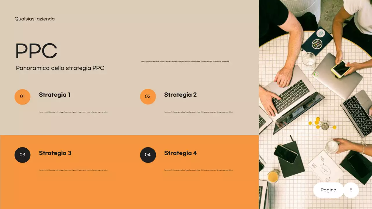 documento di marketing moderno arancione