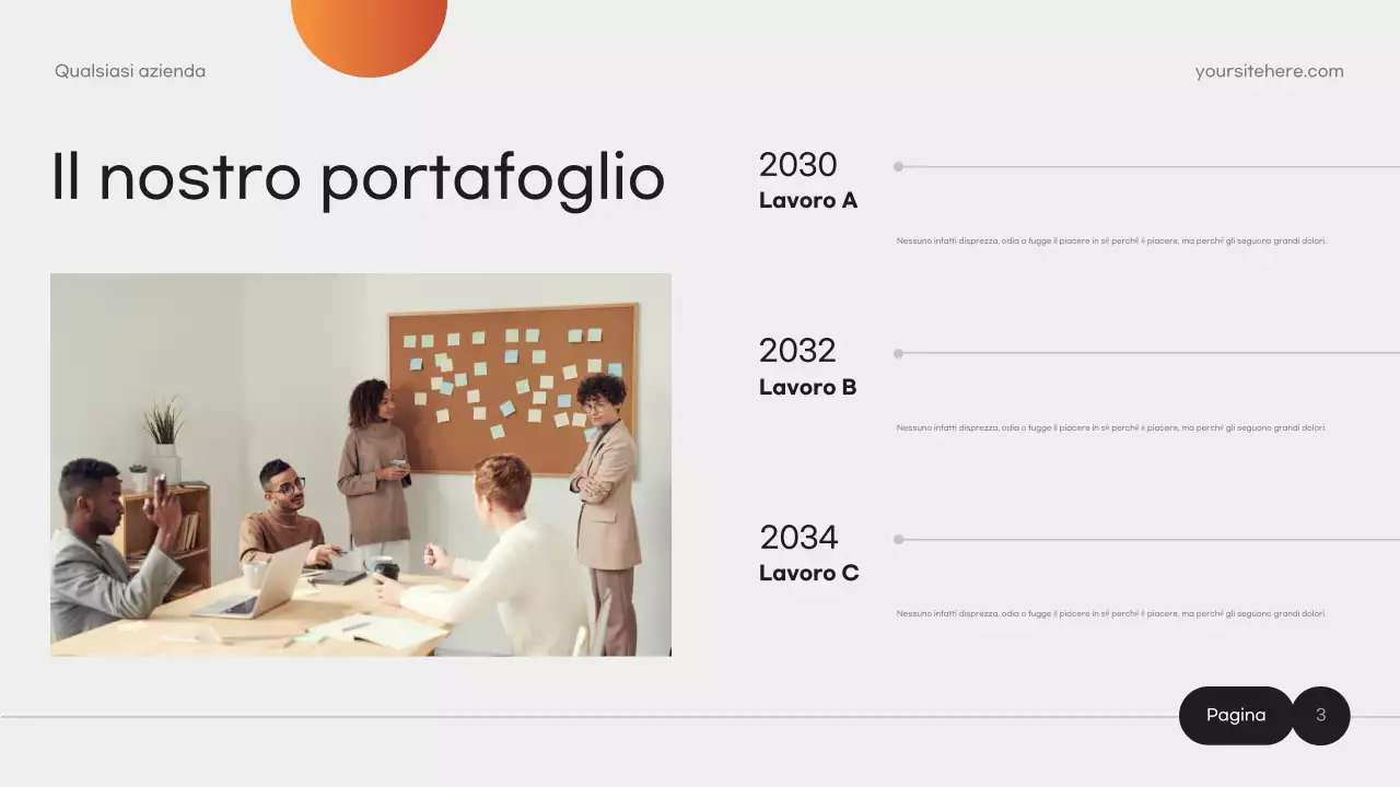 documento di marketing moderno arancione