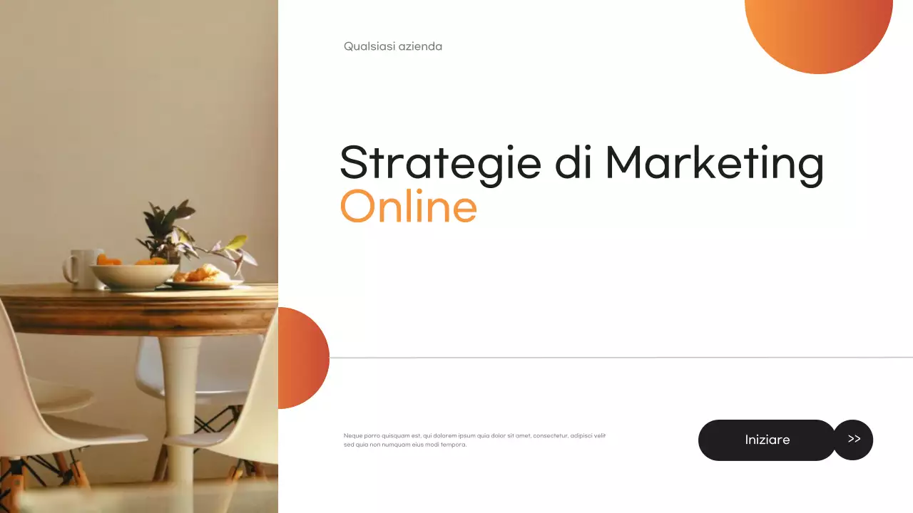 documento di marketing moderno arancione