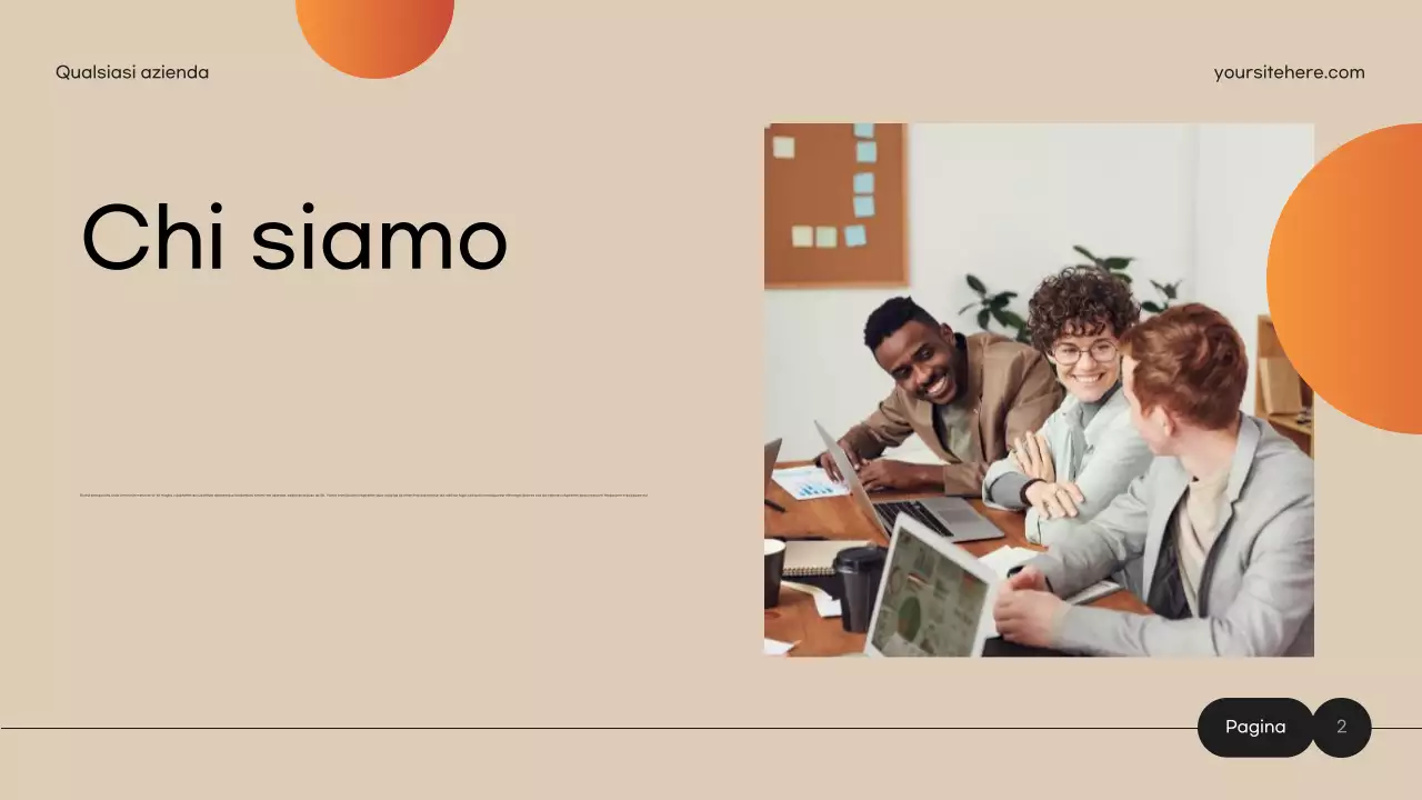 documento di marketing moderno arancione