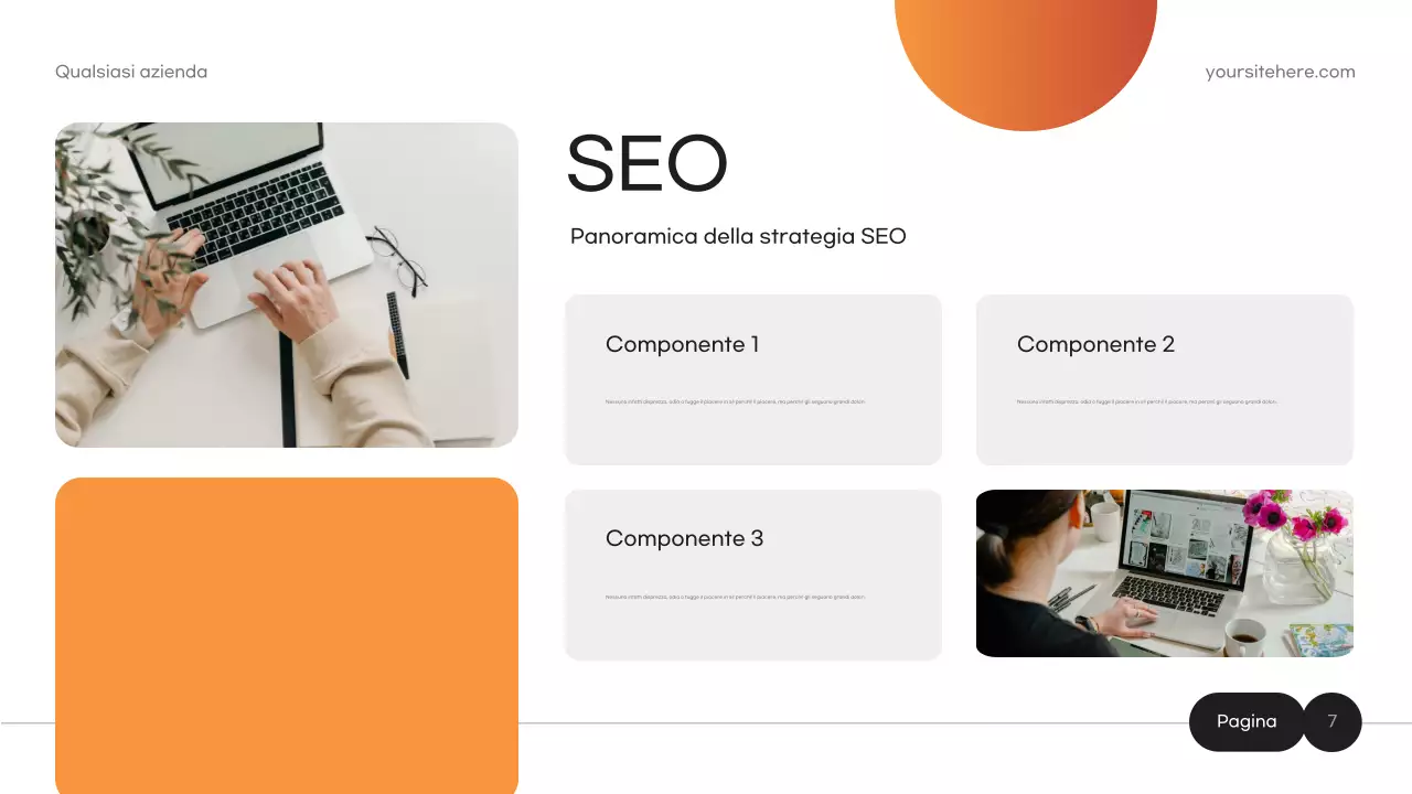 documento di marketing moderno arancione