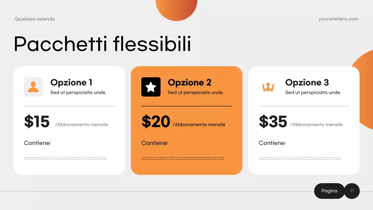 documento di marketing moderno arancione