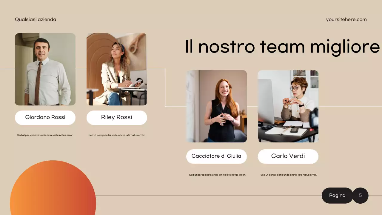 documento di marketing moderno arancione