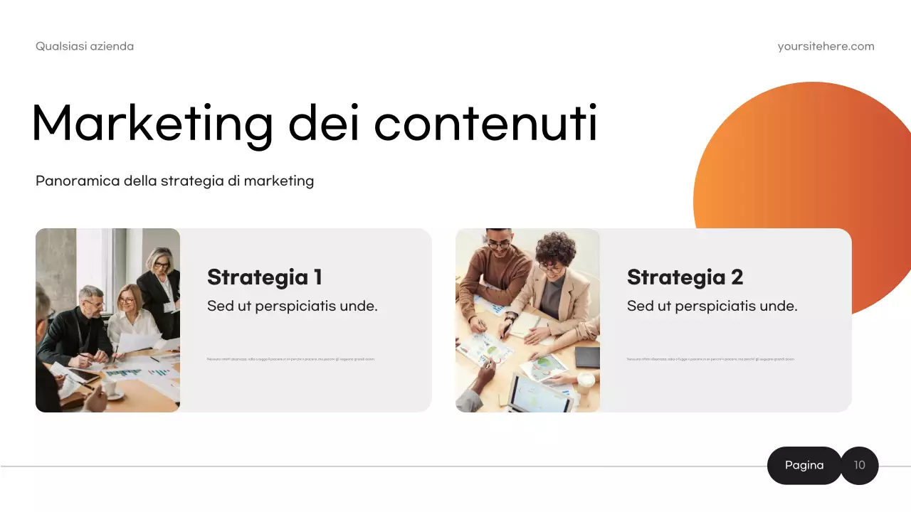 documento di marketing moderno arancione