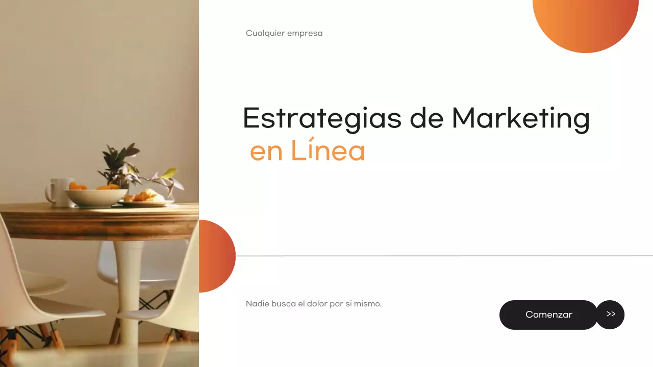 Documento de marketing moderno de color naranja