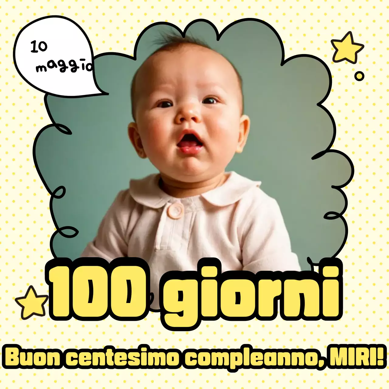 Celebrazione del 100° giorno di Yellow Baby
