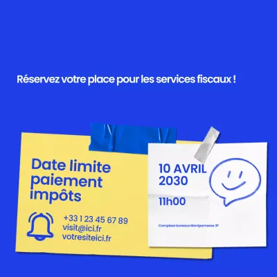 annonce fiscale moderne bleue