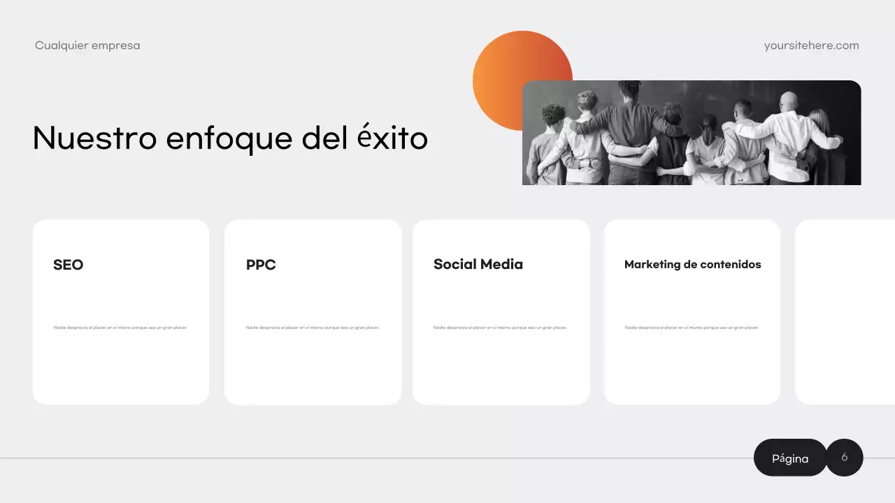 Documento de marketing moderno de color naranja
