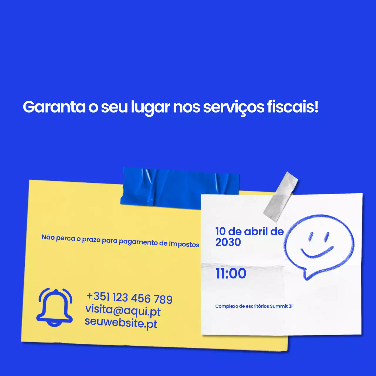 anúncio de imposto moderno azul